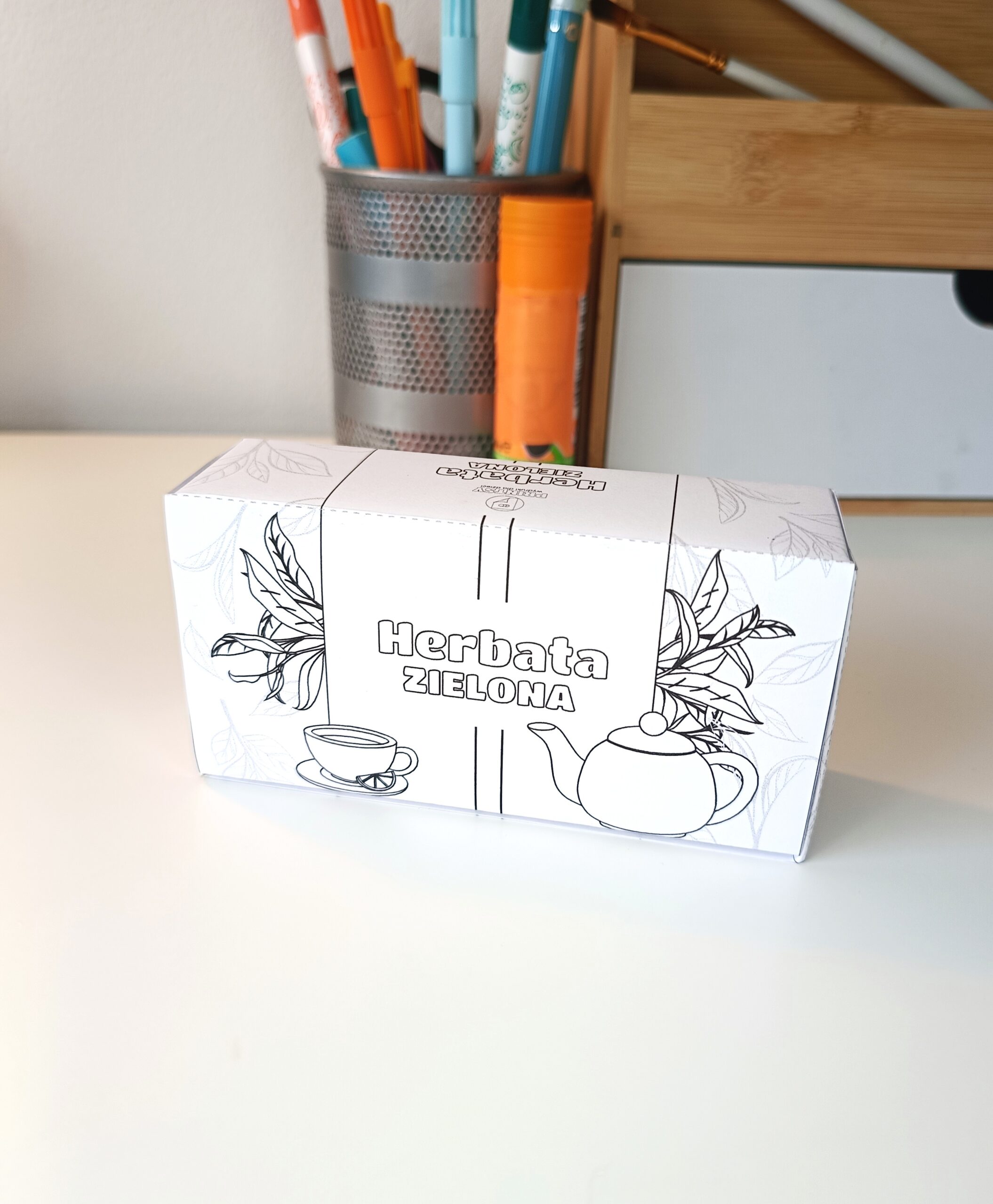 Herbata pudełko kolorowanka
